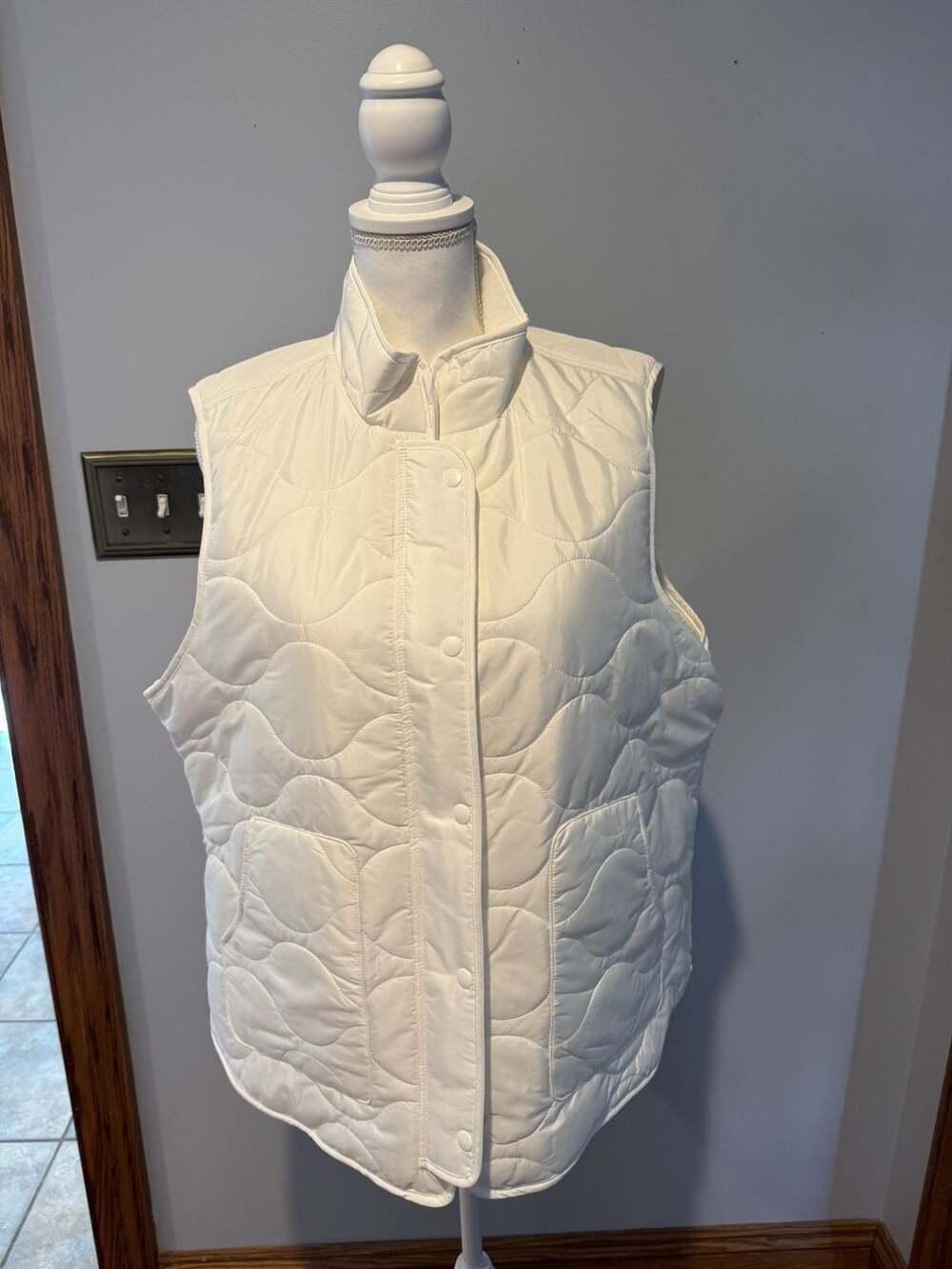 Croft & Barrow The Classic Quilted Vest Size XXL White